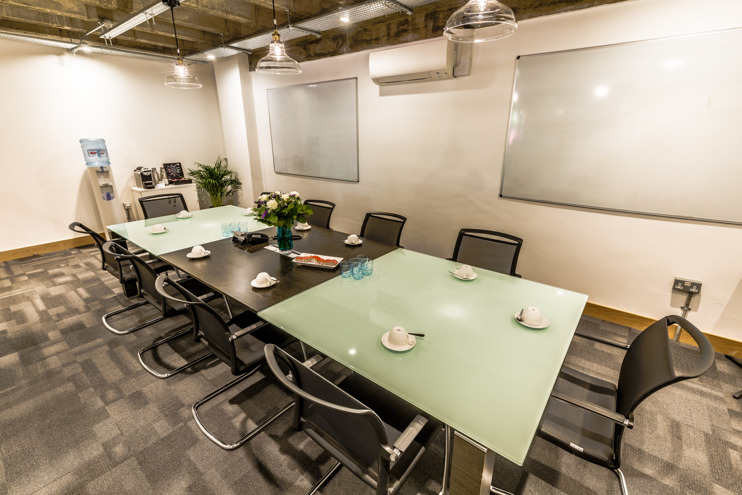 Professional boardroom setup for client meetings in Shoreditch