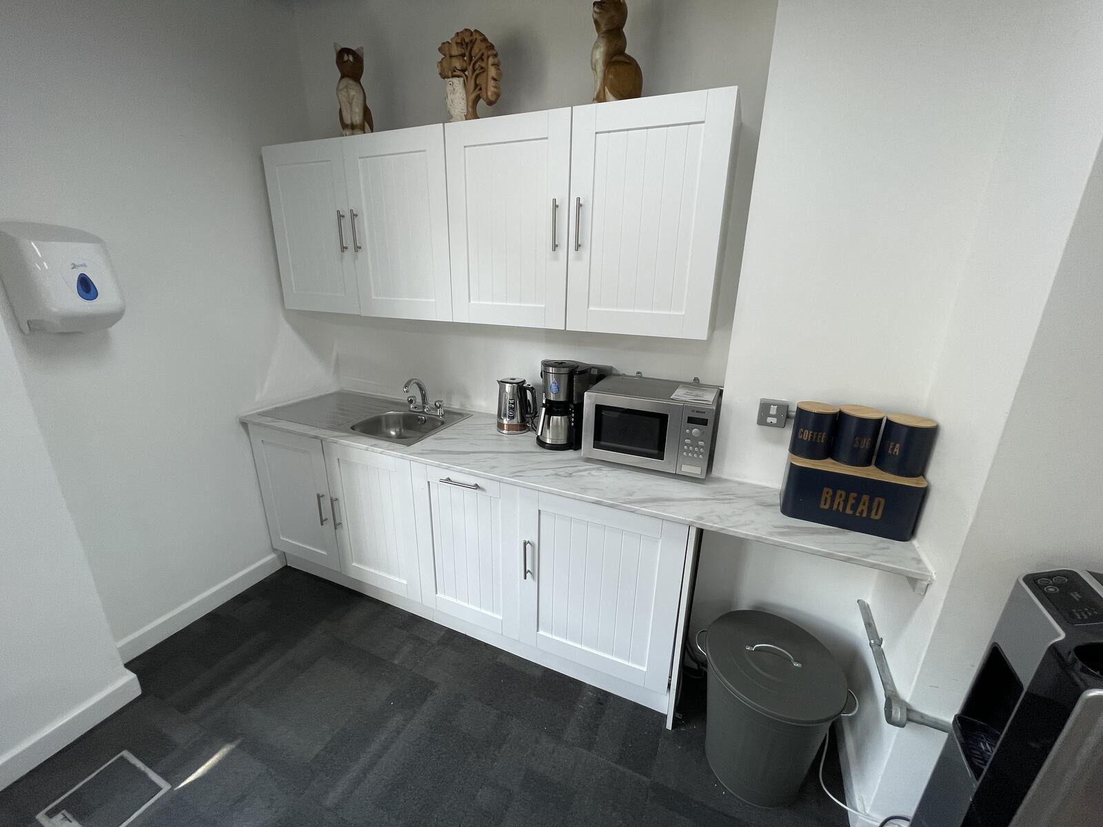 Kitchen facilities within Office 1.2 at 2 Bath Place